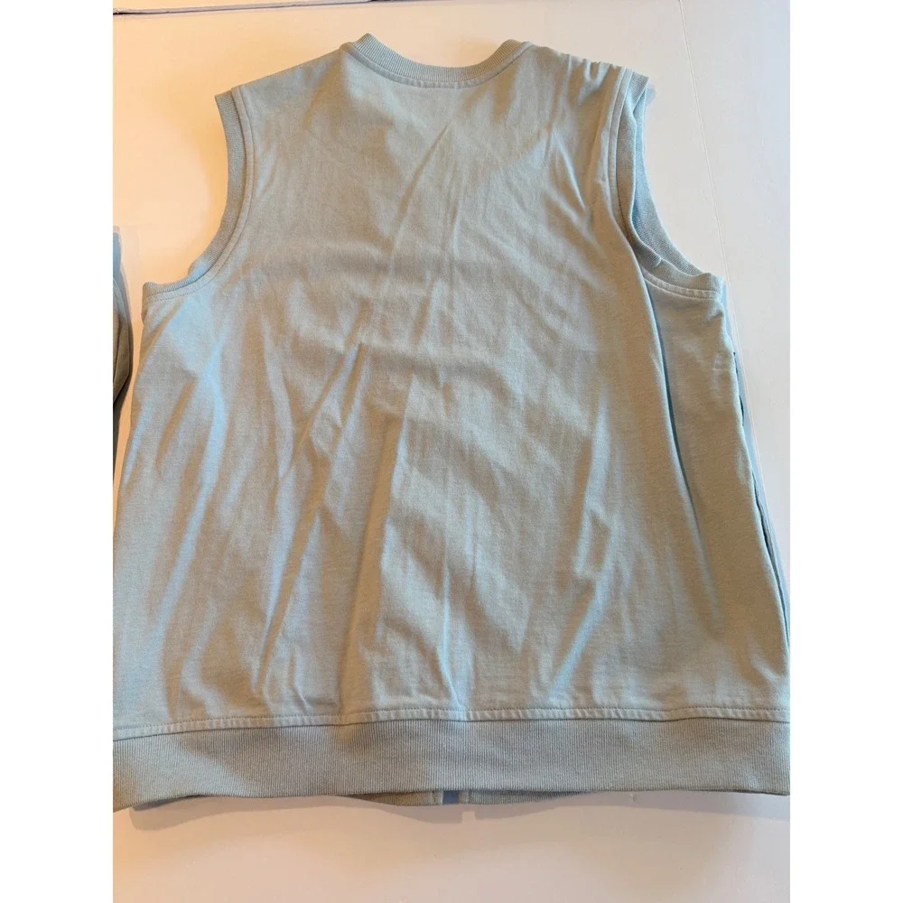 Hunt Club Womens Vintage 2 Piece Vest and Pants Set Blue Black Stripe Large